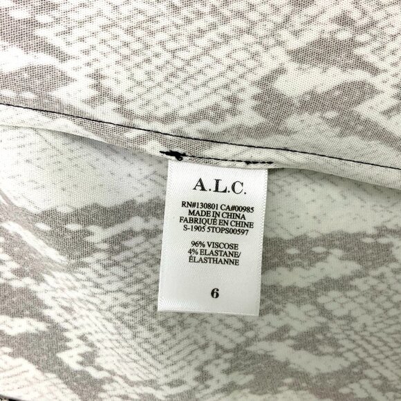 A.L.C. Anise Snake Skin Python Print Sleeveless Blouse Top Sz 6 - Picture 6 of 16